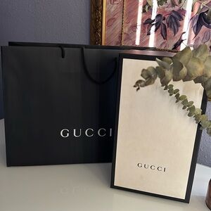 Authentic Gucci box and shopping bag